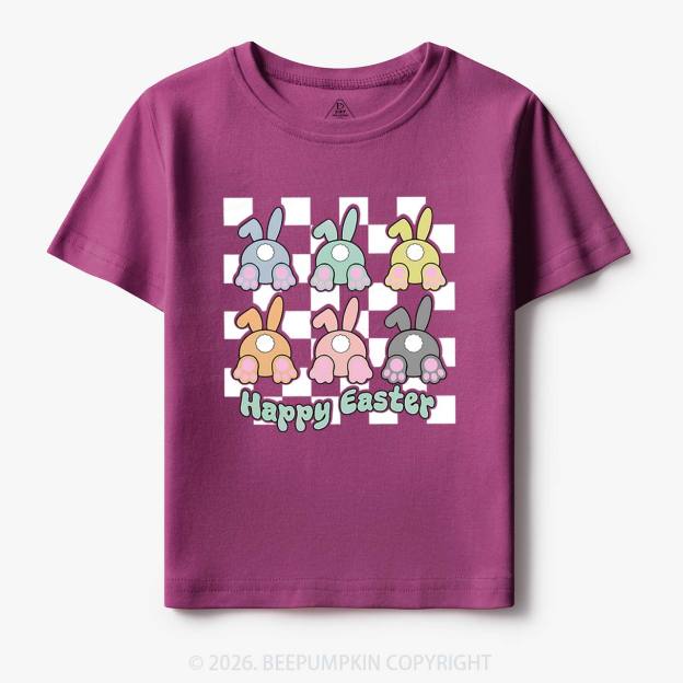 Happy Easter Bunnies Checkered Toddler&Kid's Tees