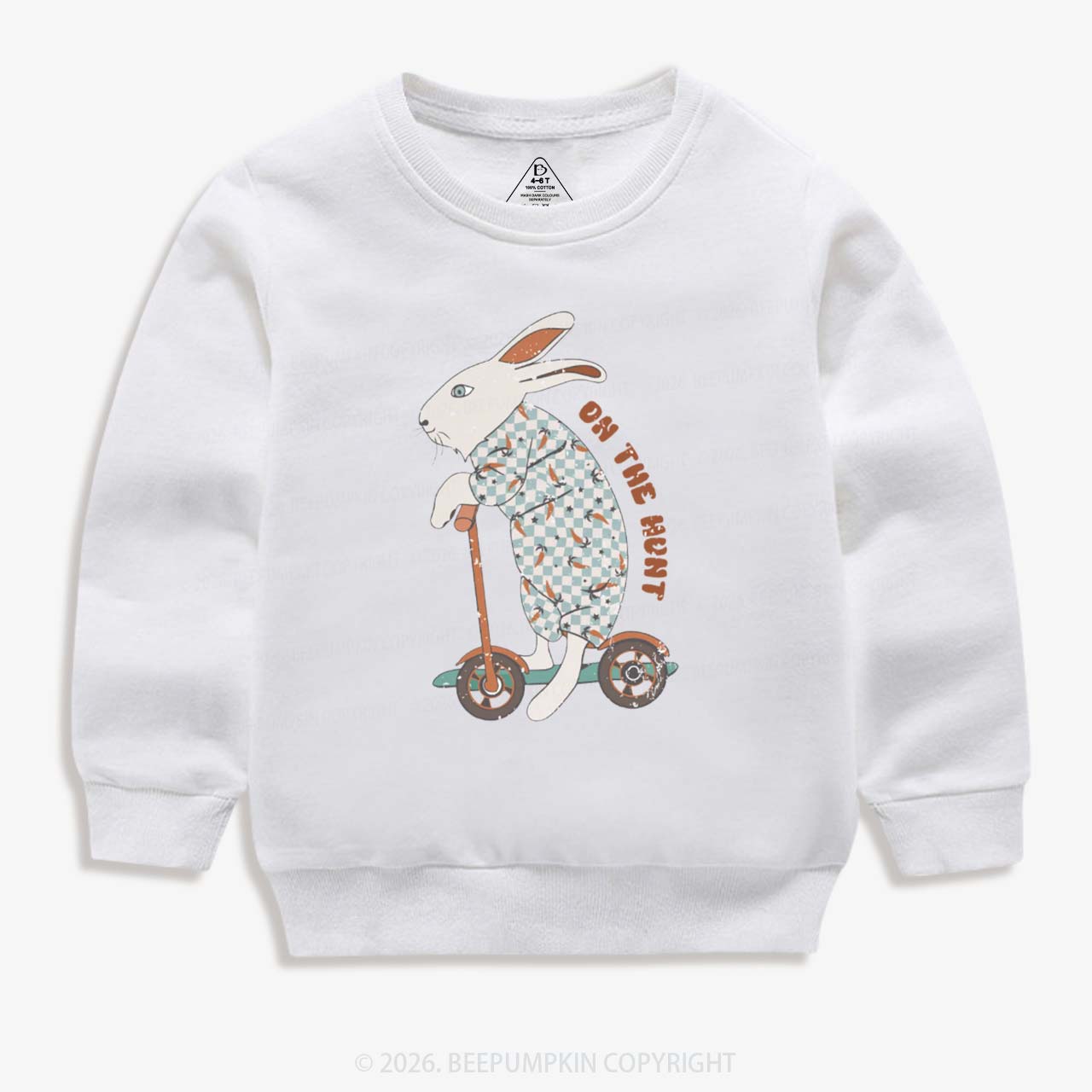 Bunny Scooter On The Hunt For Easter Eggs Kid's Sweatshirt