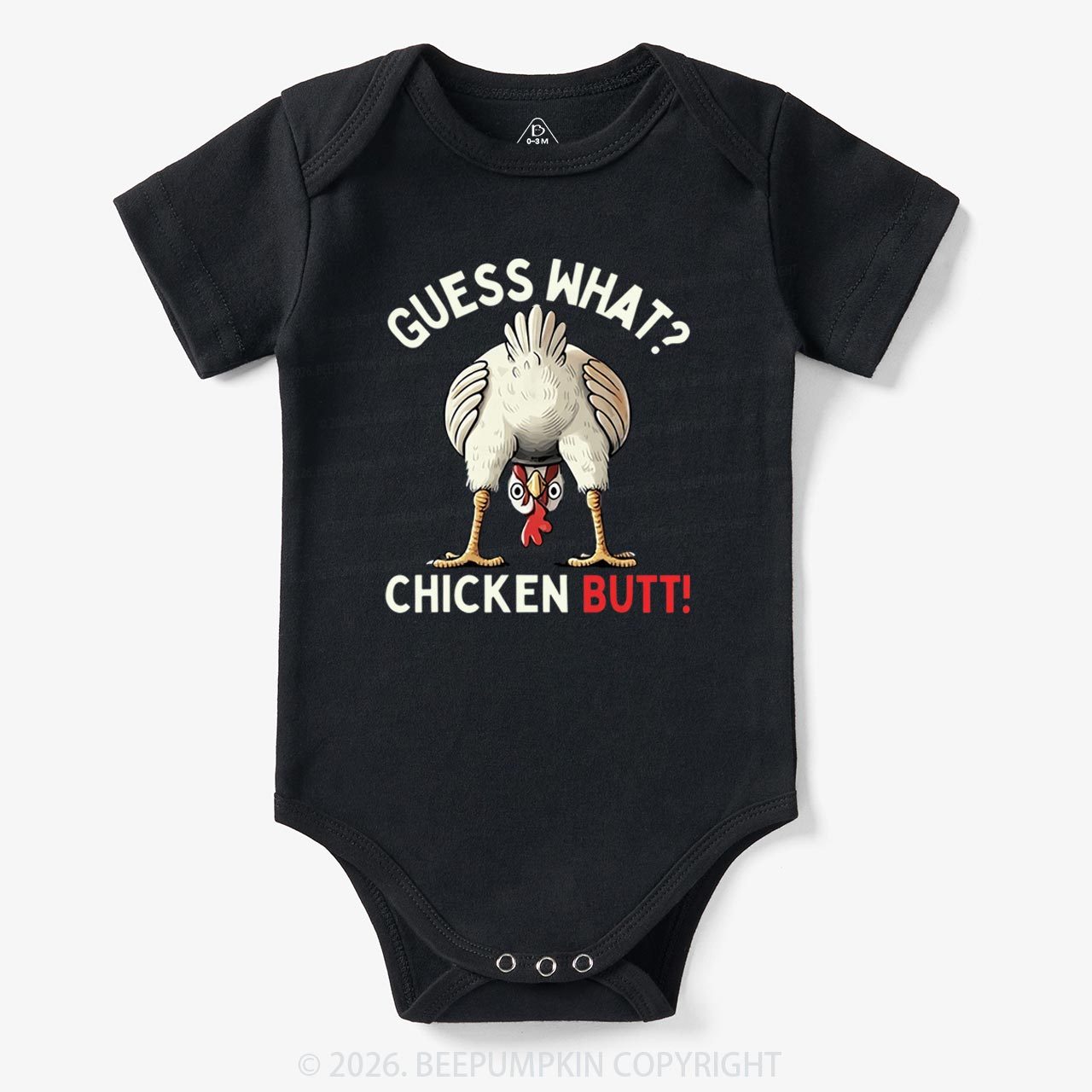 Guess What Chicken Butt Super Funny Baby Bodysuit
