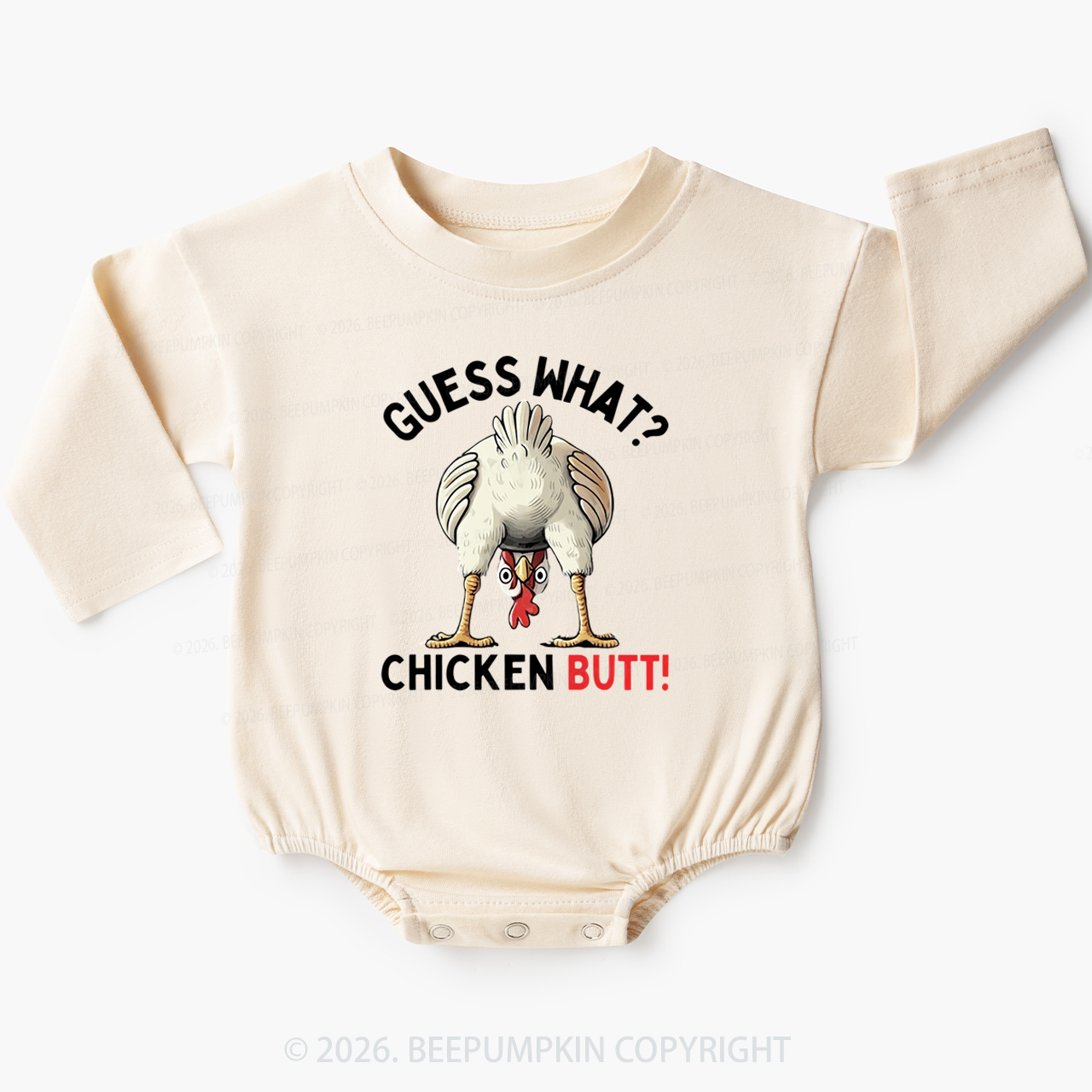 Guess What Chicken Butt Super Funny Baby Bubble Romper