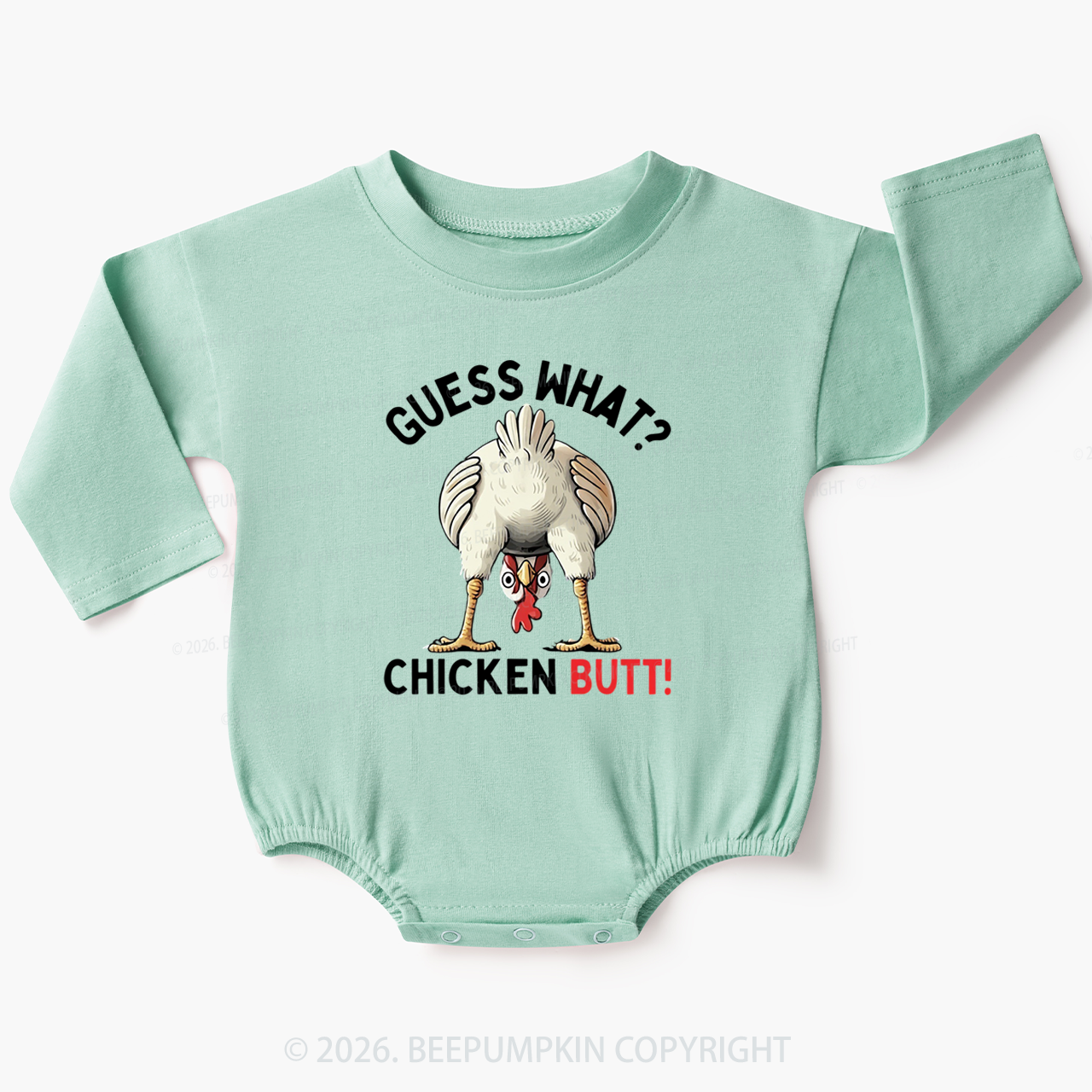 Guess What Chicken Butt Super Funny Baby Bubble Romper
