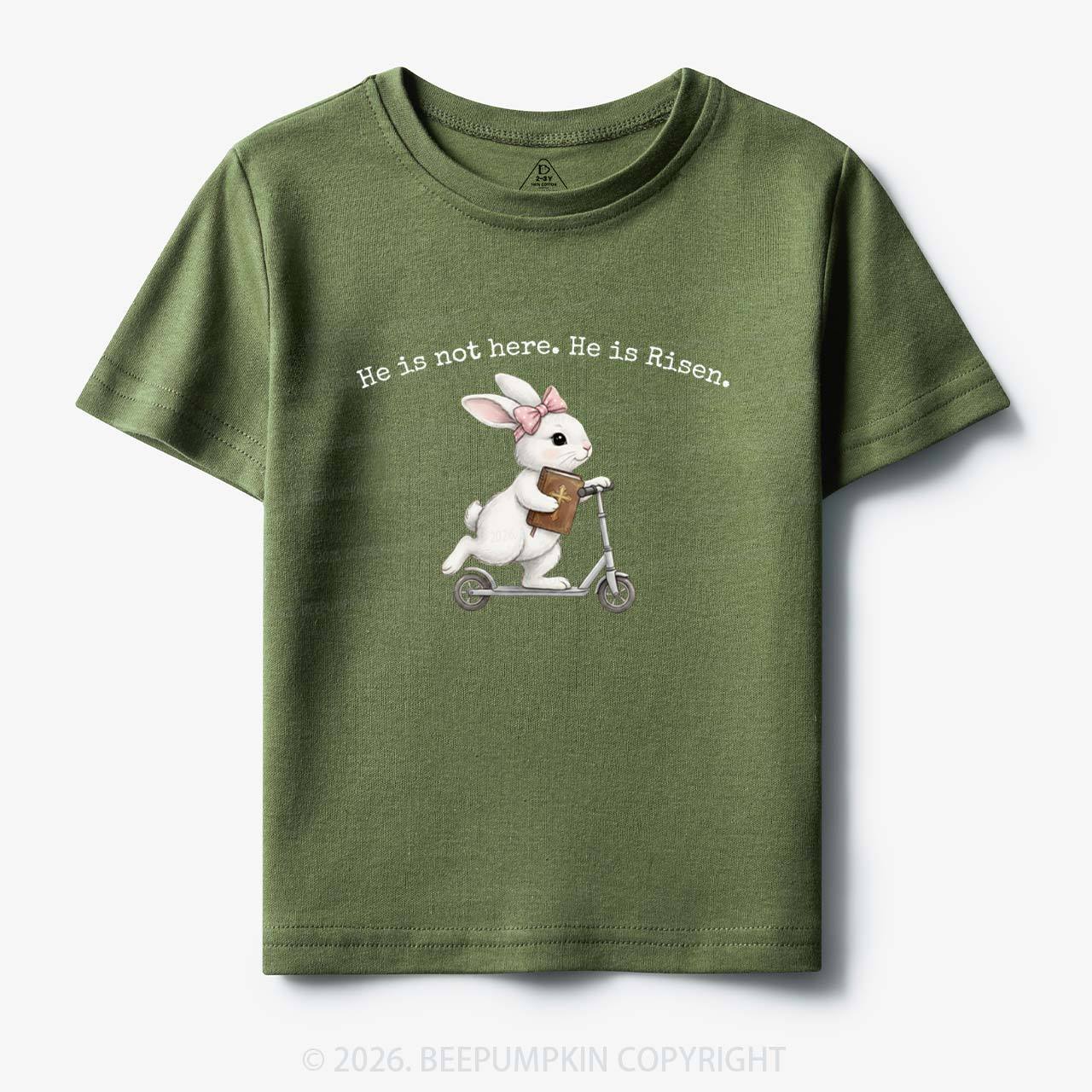 He Is Not Here He is Risen Rabbit Christian Easter Toddler&Kid's Tees