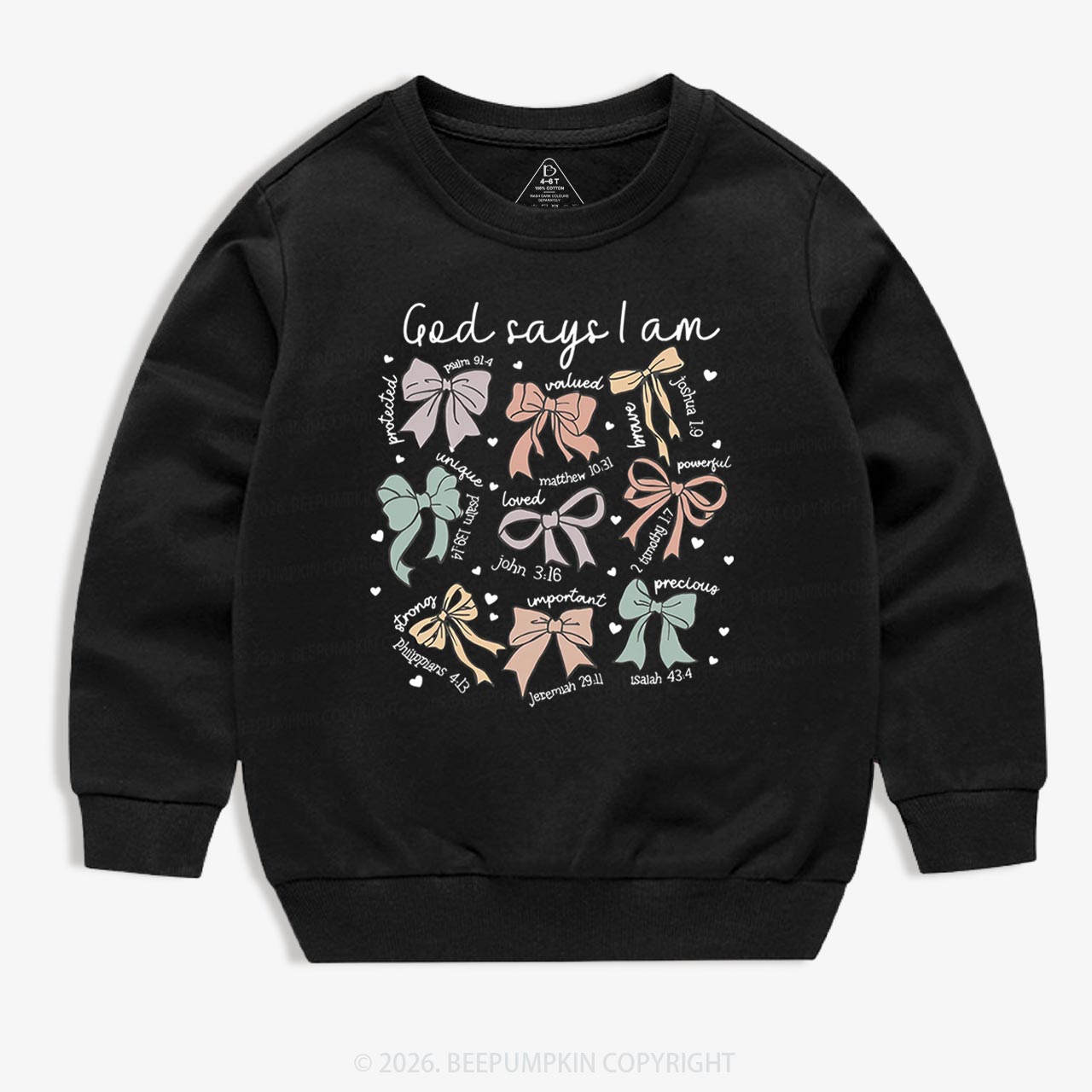 Jesus Gifts God Says I Am Girl Kid's Sweatshirt