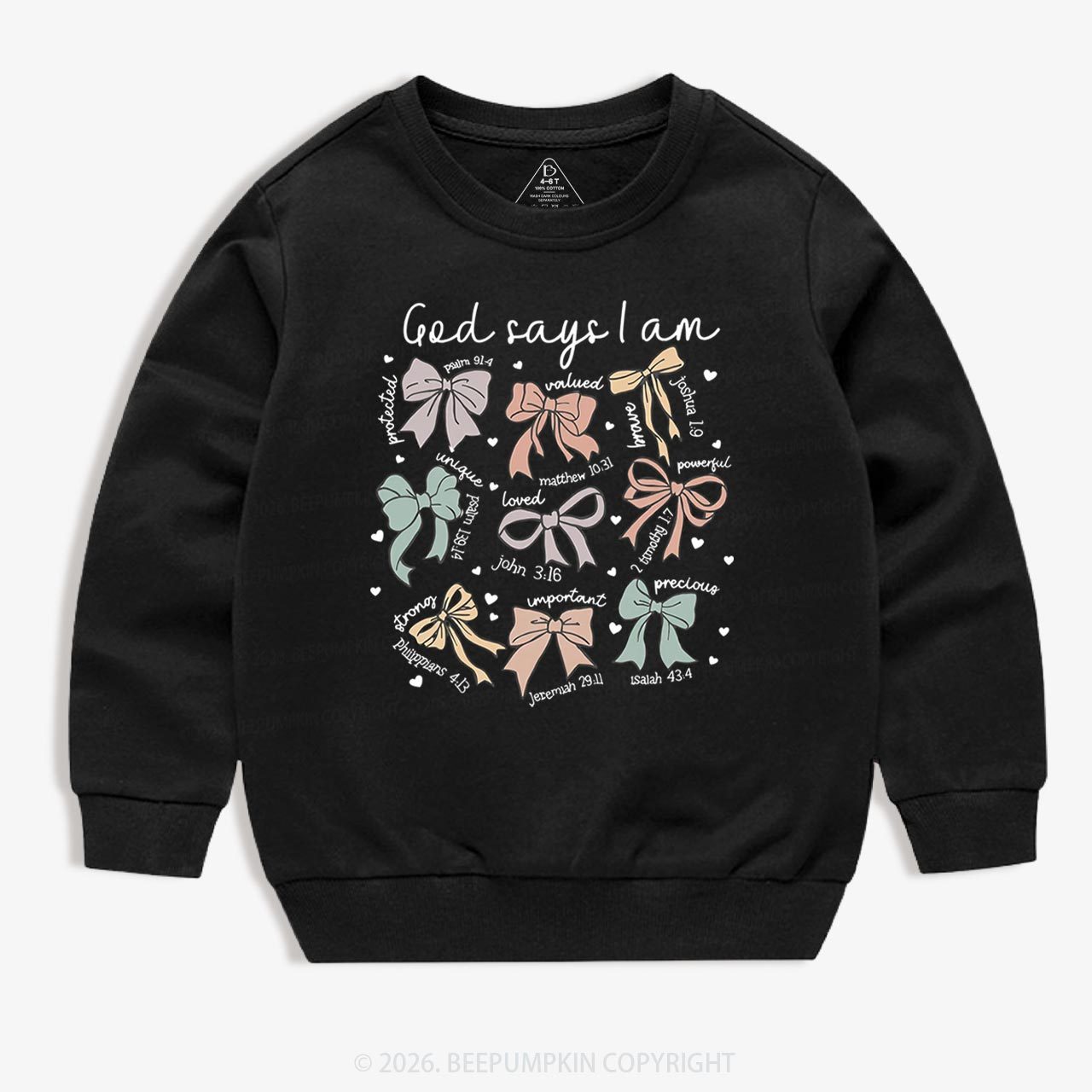 Jesus Gifts God Says I Am Girl Kid's Sweatshirt