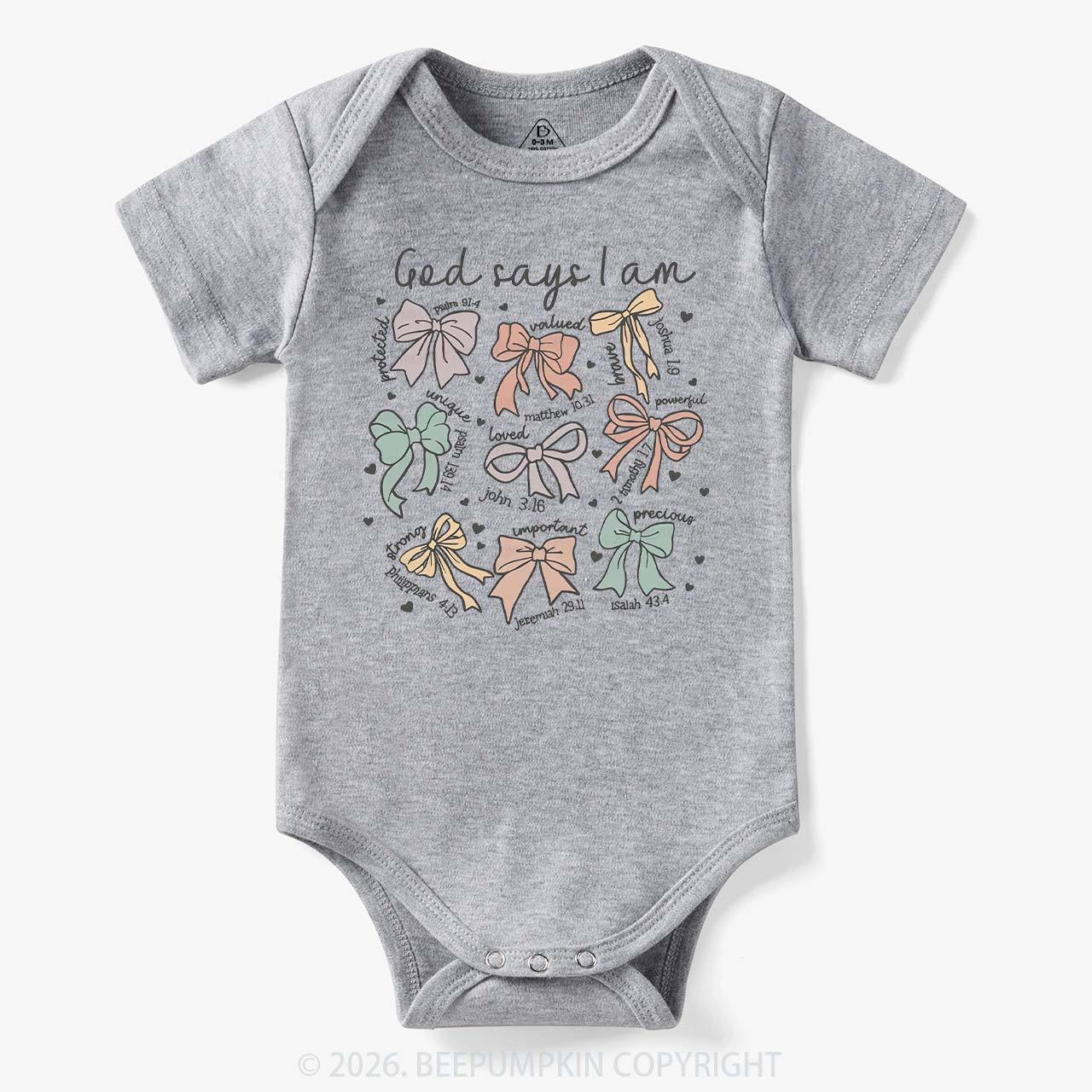 Jesus Gifts God Says I Am Girl Baby Bodysuit