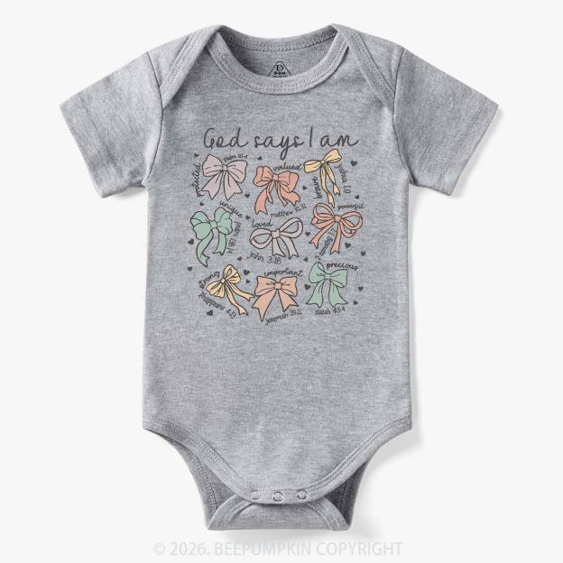 Jesus Gifts God Says I Am Girl Baby Bodysuit