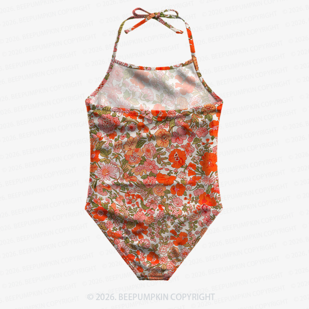 Bloom Garden Girls Halter Tie Swimsuit