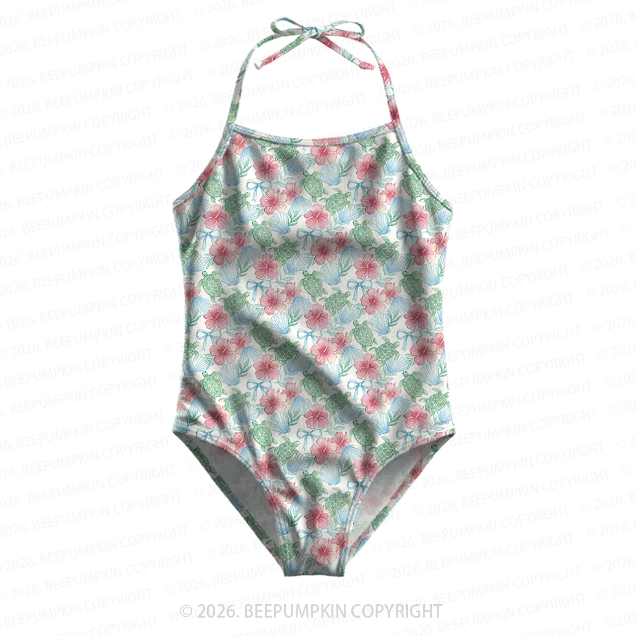 [Copy]Bloom Garden Girls Halter Tie Swimsuit