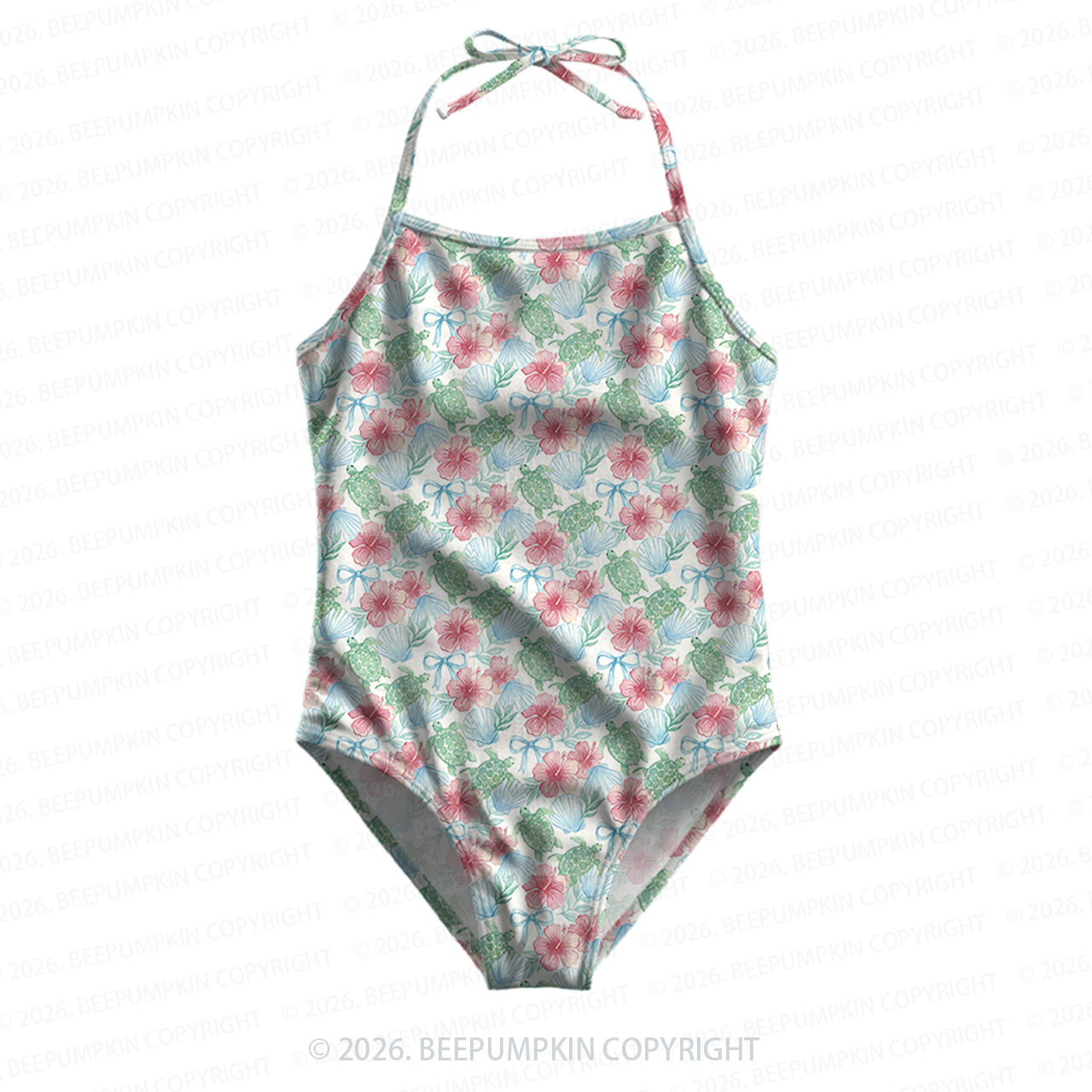 [Copy]Bloom Garden Girls Halter Tie Swimsuit