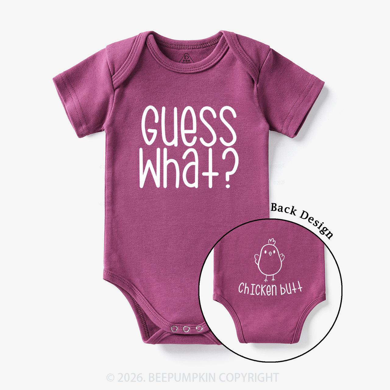 Guess What Chicken Butt Funny Farm Bodysuit