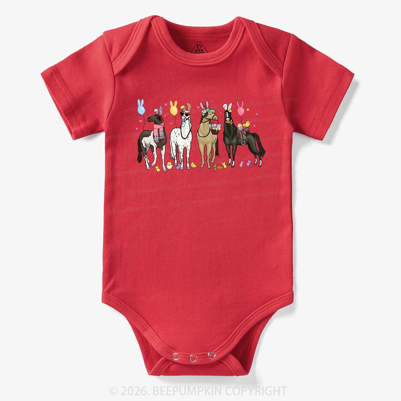 Funny Horse Easte Baby Bodysuit