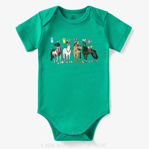 Funny Horse Easte Baby Bodysuit