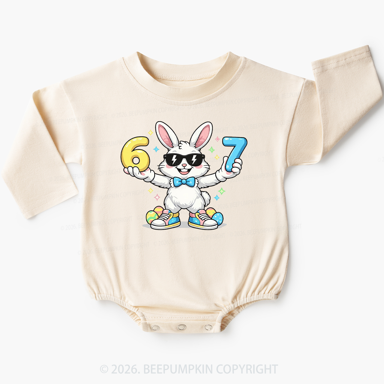 Hip‑Hop 67 Bunny Baby Bubble Romper