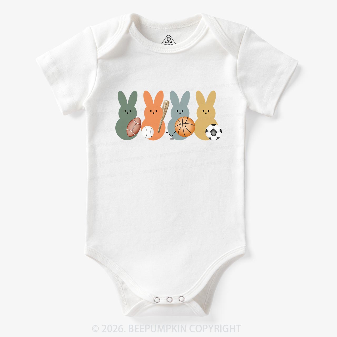 Easter Sporty Bunnies Baby Bodysuit