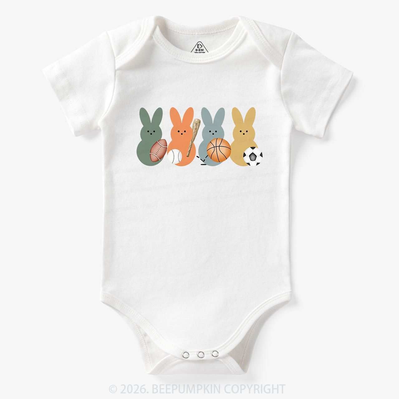 Easter Sporty Bunnies Baby Bodysuit
