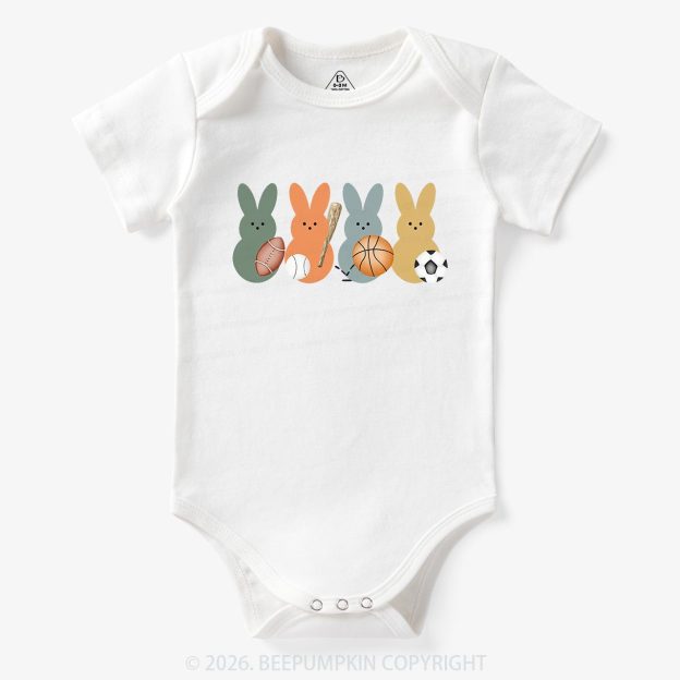 Easter Sporty Bunnies Baby Bodysuit