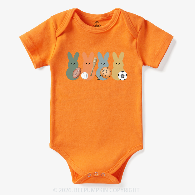 Easter Sporty Bunnies Baby Bodysuit