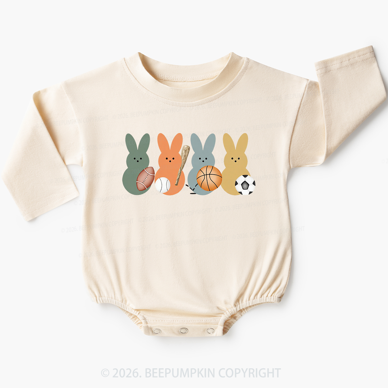 Easter Sporty Bunnies Baby Bubble Romper