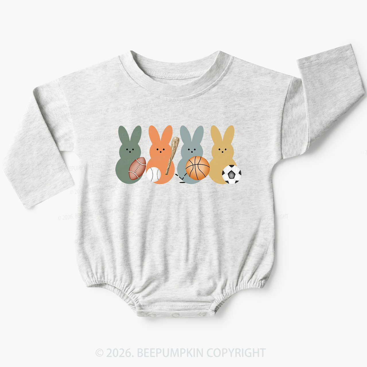 Easter Sporty Bunnies Baby Bubble Romper