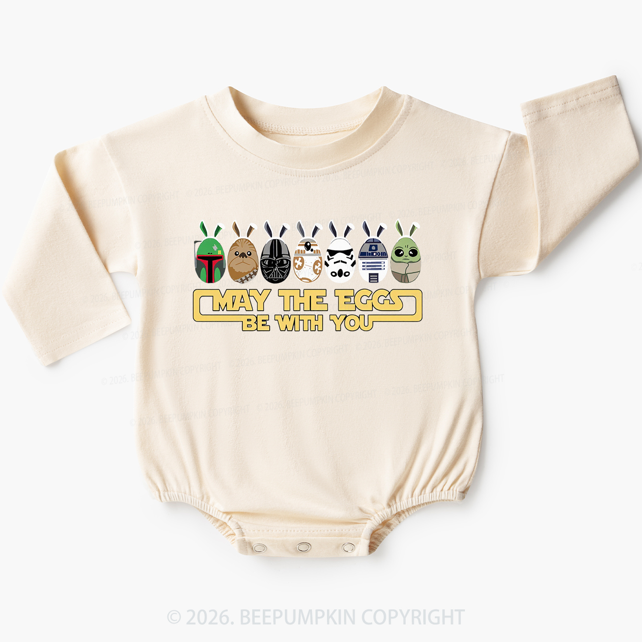 May The Eggs Be With You Baby Bubble Romper