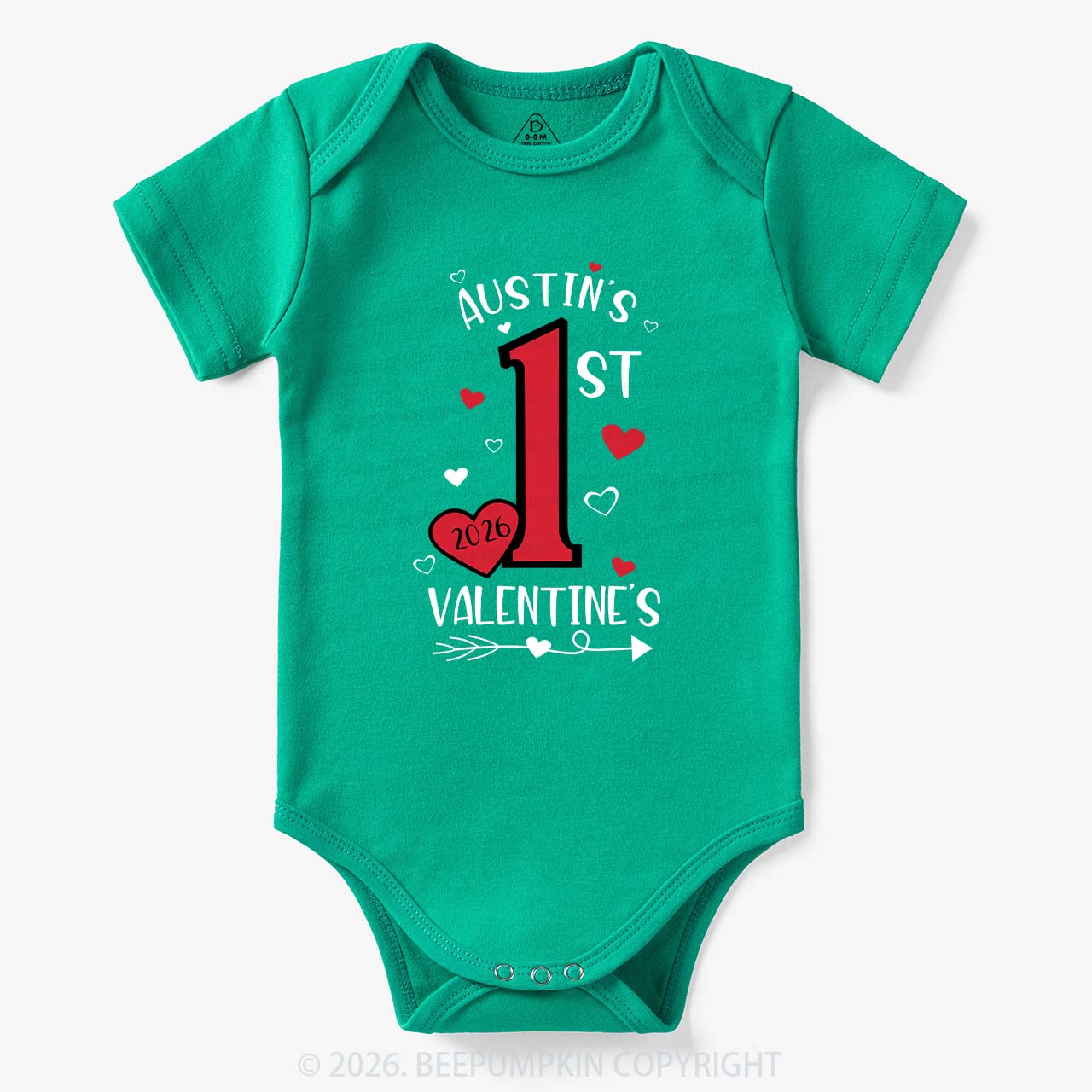 Personalized First Valentine Bodysuit For Baby