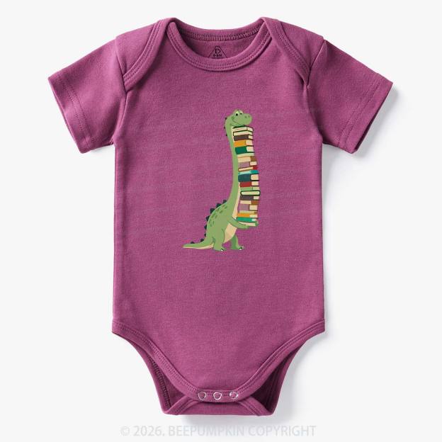 Cute Dinosaur Book Lover Baby Bodysuit