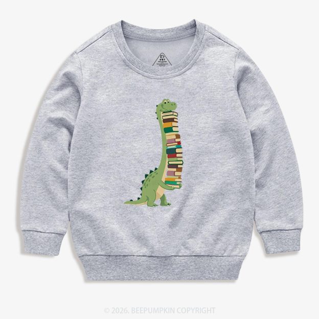 Cute Dinosaur Book Lover Kid's Sweatshirt