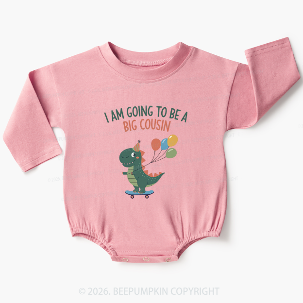 I'm Going To Be A Big Cousin Dinosaur Baby Bubble Romper