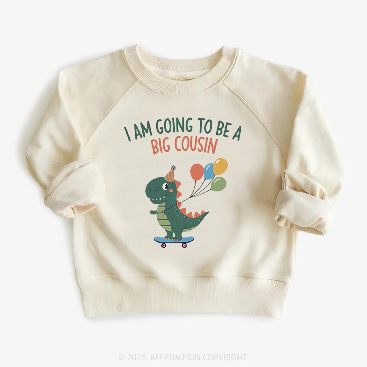 I'm Going To Be A Big Cousin Dinosaur Toddler&Kid's Sweatshirt