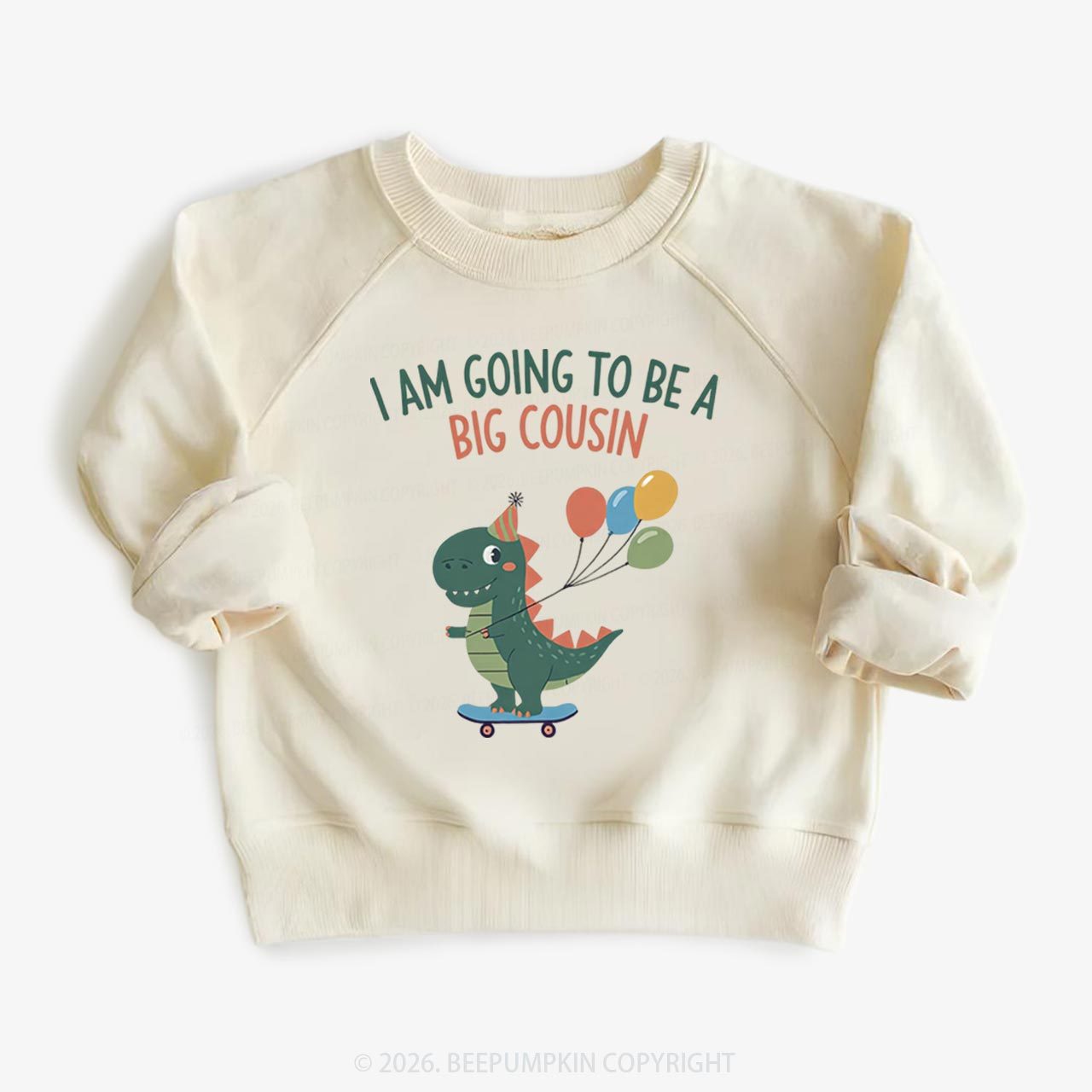I'm Going To Be A Big Cousin Dinosaur Toddler&Kid's Sweatshirt
