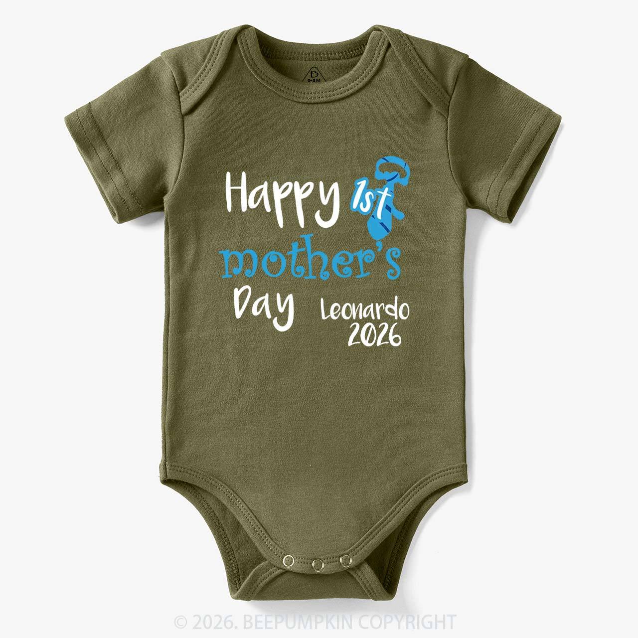 Personalized Happy 1st Mother's Day Bodysuit For Baby