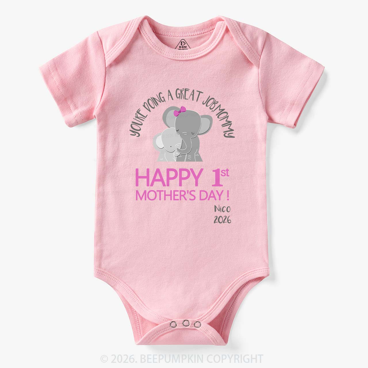 Happy 1st Mother's Day Bodysuit For Baby 