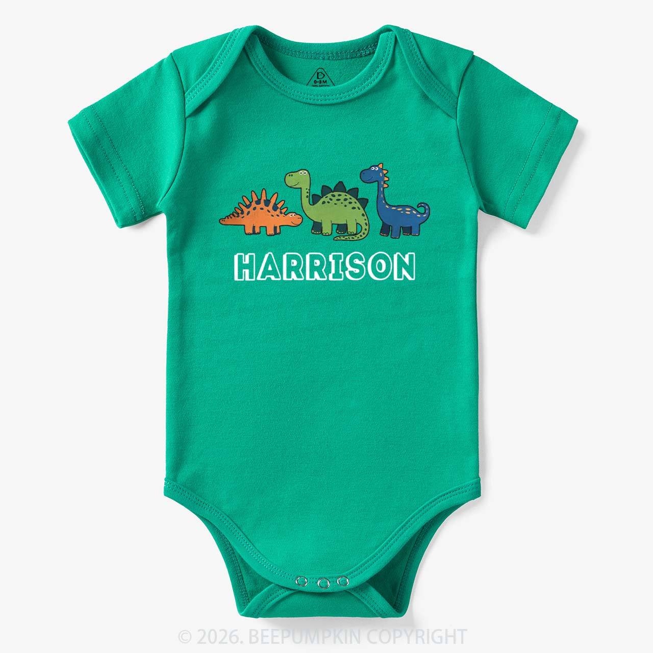 Personalized Cute Dinosaur Name Bodysuit