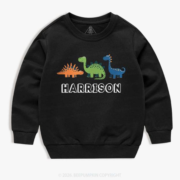 Personalized Cute Dinosaur Name Kid's Sweatshirt