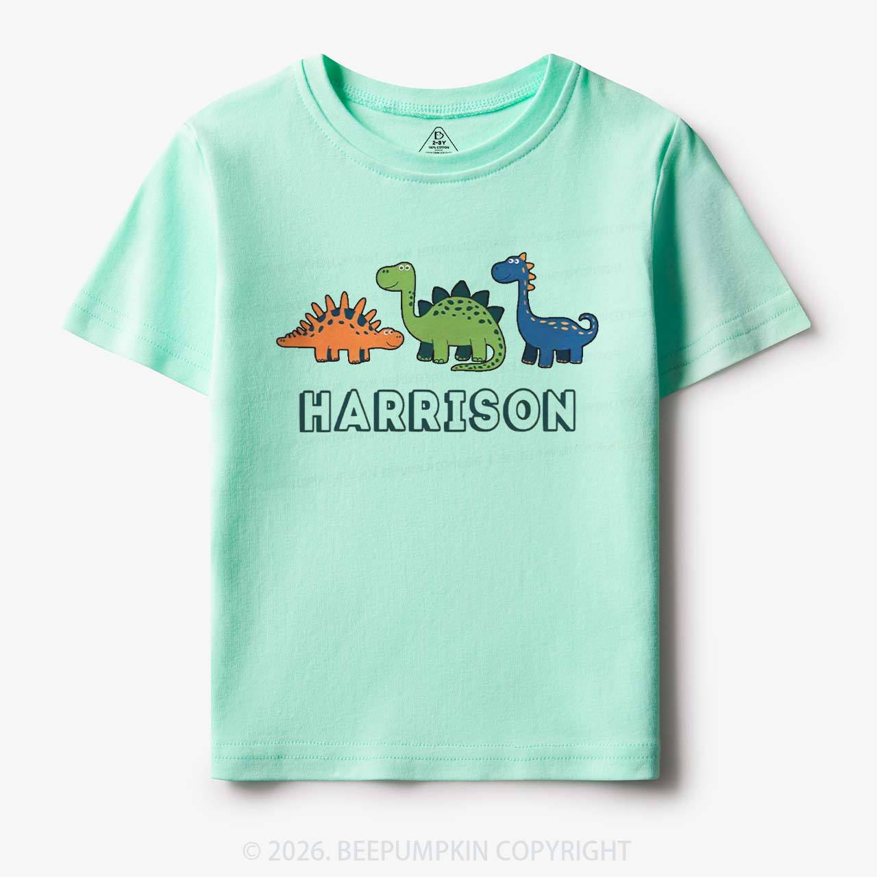 Personalized Cute Dinosaur Name Toddler&Kid's Tees