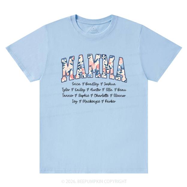 Personalized Floral with Names Mother's Day T-Shirts