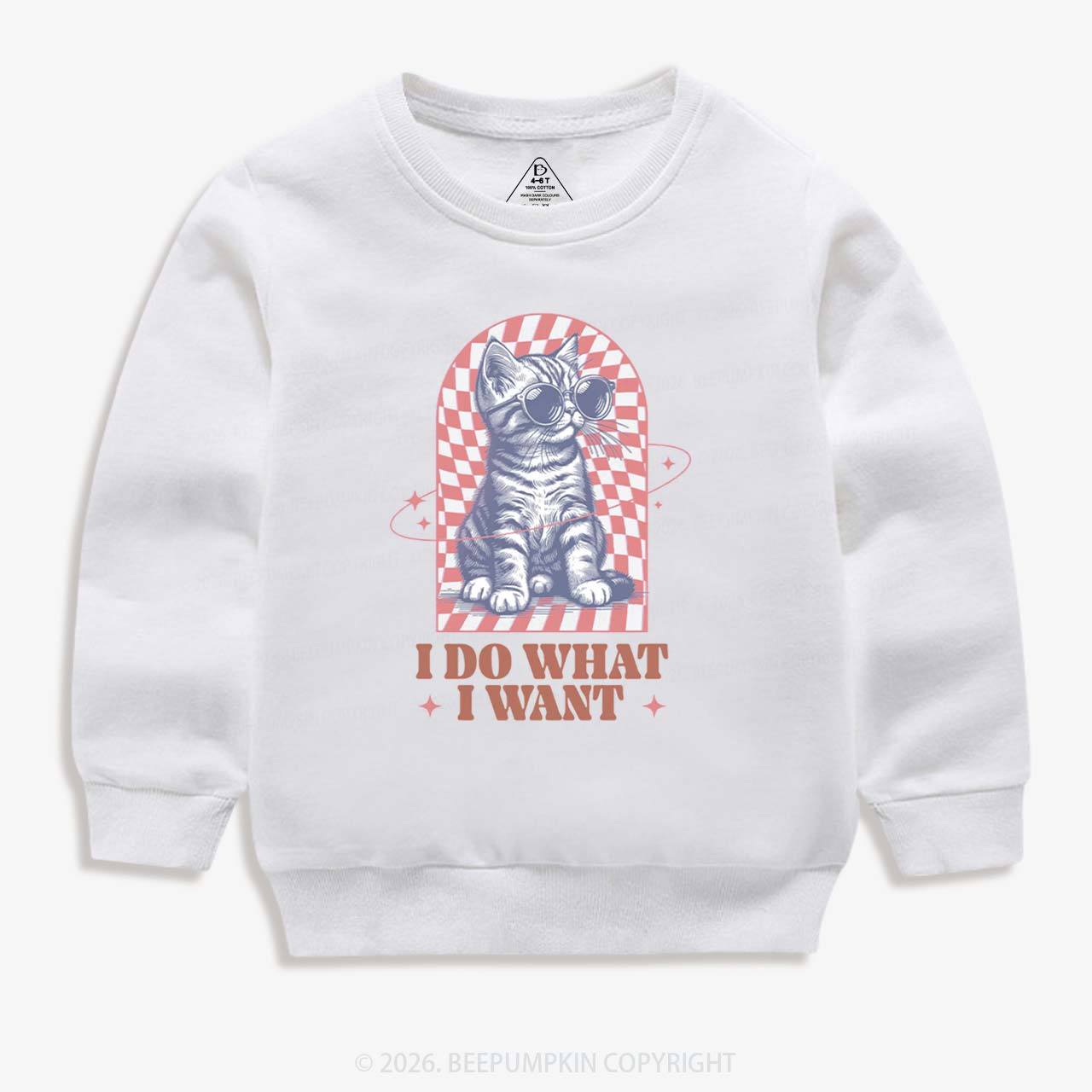 I Do What I Want Kitten Kid's Sweatshirt