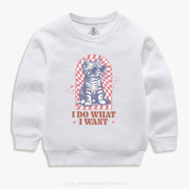 I Do What I Want Kitten Kid's Sweatshirt