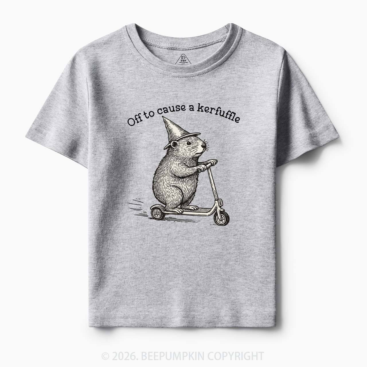 Off To Cause A Kerfuffle Groundhog Scooter Toddler&Kid's Tees