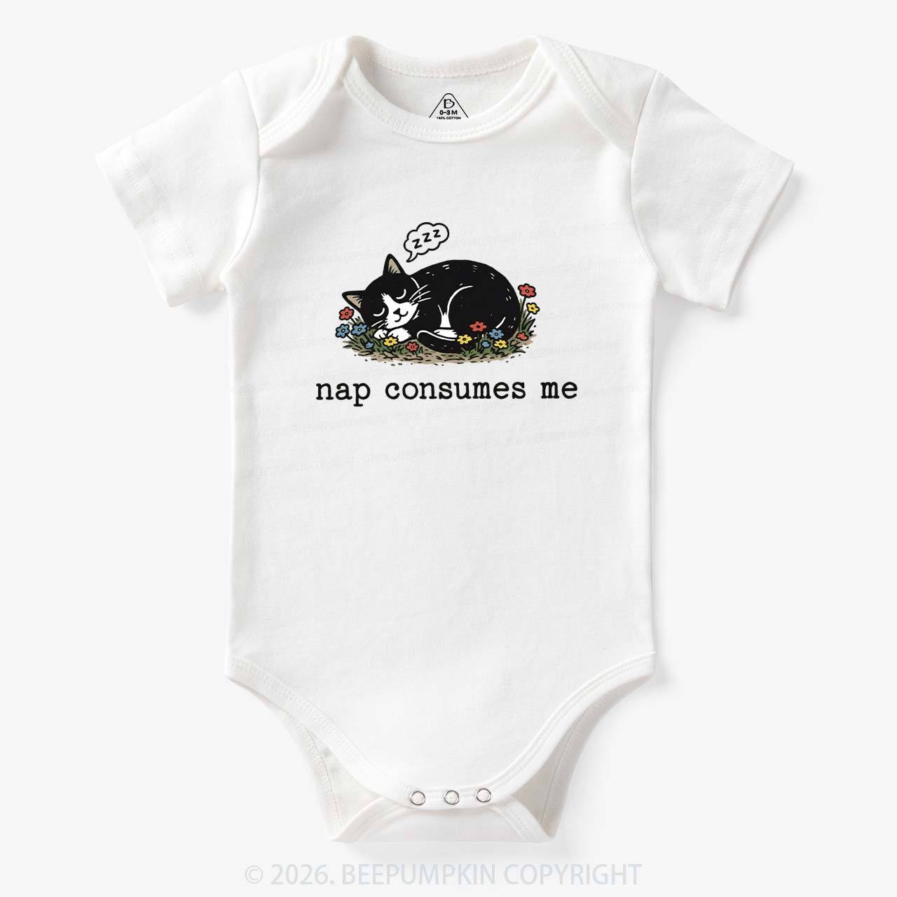 Funny Cat Meme Nap Consumes Me Bodysuit
