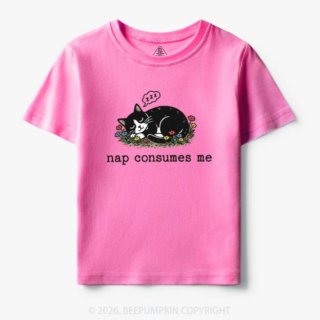 Funny Cat Meme Nap Consumes Me Toddler&Kid's Tees