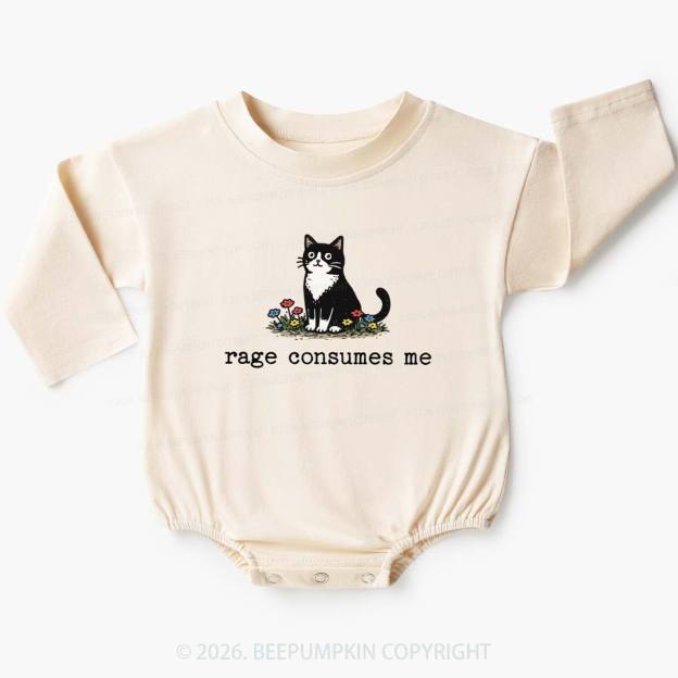Funny Cat Rage Consumes Me Baby Bubble Romper