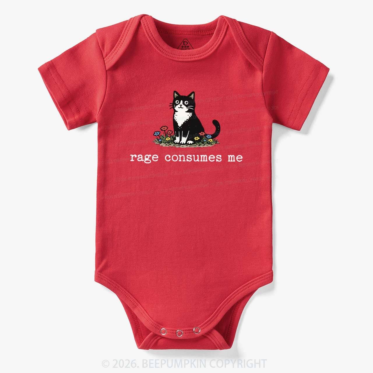 Funny Cat Rage Consumes Me Bodysuit