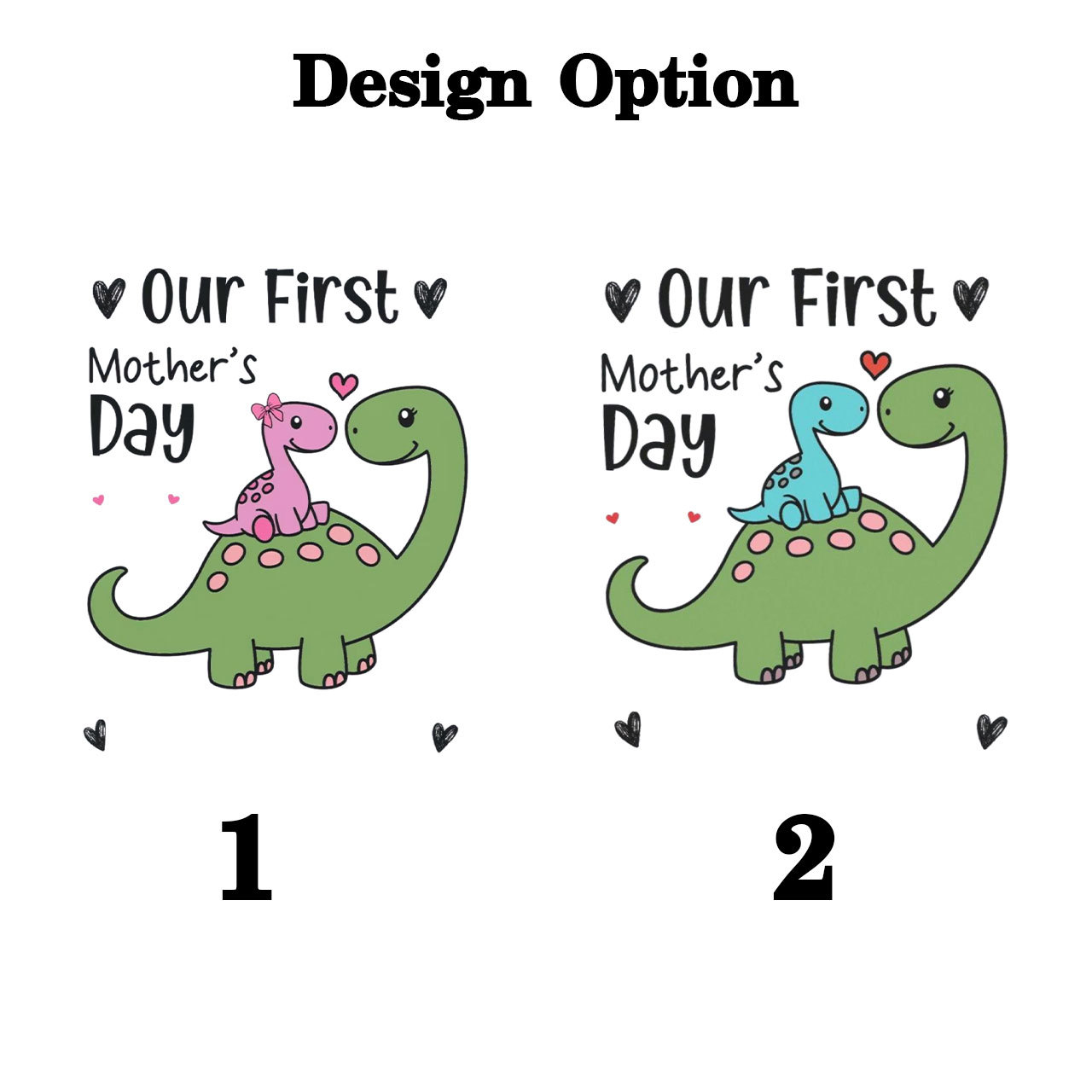 Personalized Our First Mothers Day Cute Dinosaur Mom&Me Matching T-Shirts