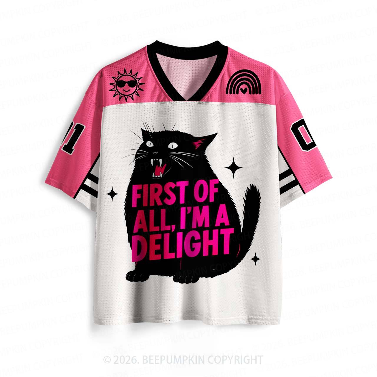 First of All I'm a Delight Black Cat Toddler&Kid's Sport Jersey