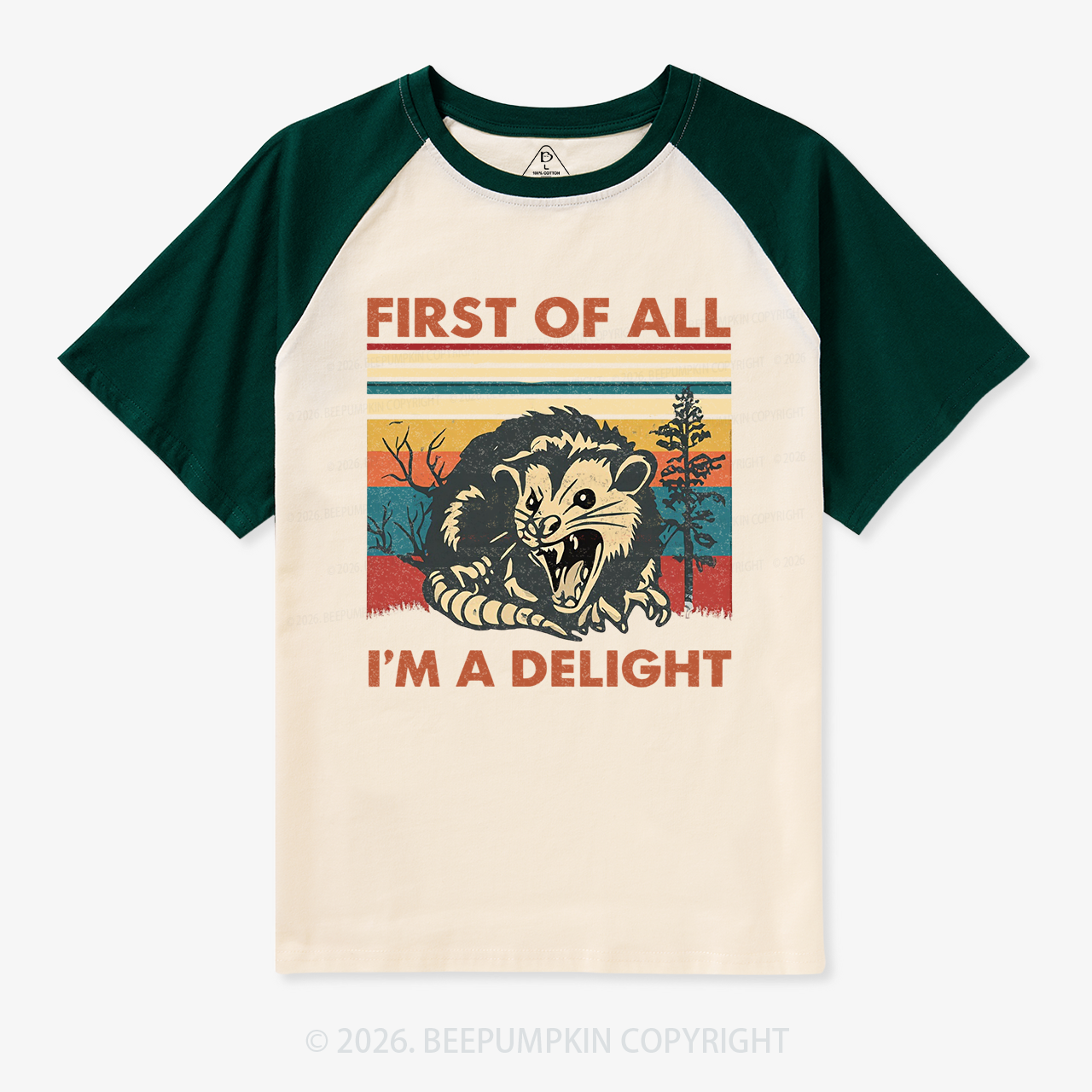 First of All I’m A Delight Opossum Vintage Raglan T-Shirt