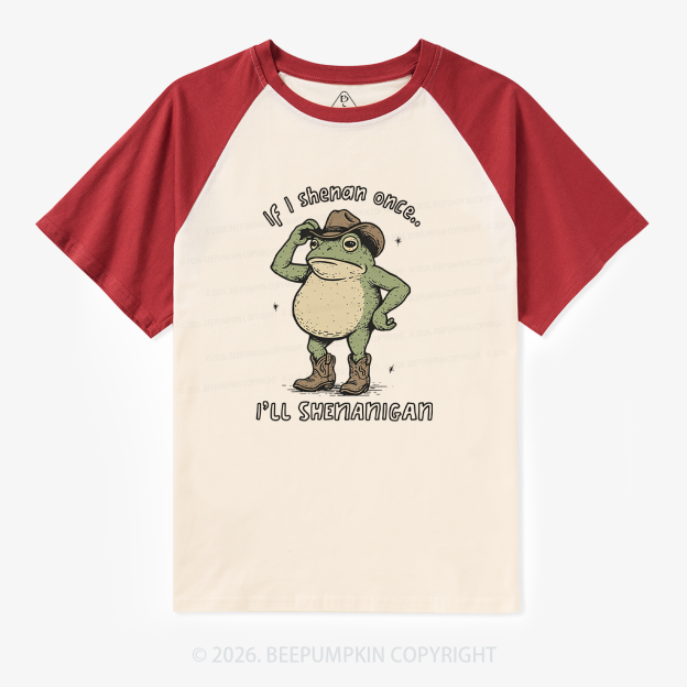 If I Shenan Once I'll Shenanigan Retro Raglan T-Shirt