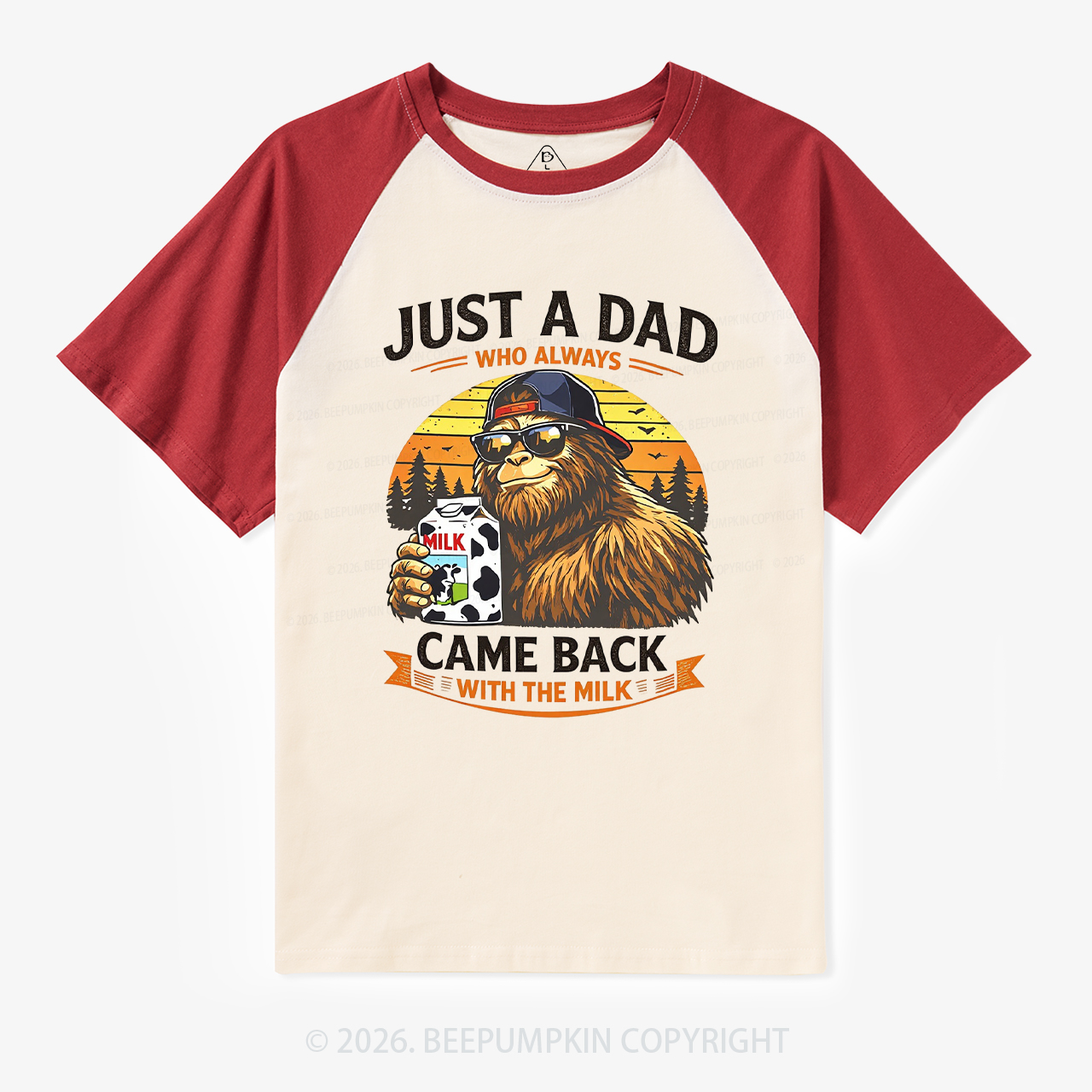 Just A Dad Who Always Came Back With The Milk Retro Raglan T-Shirt