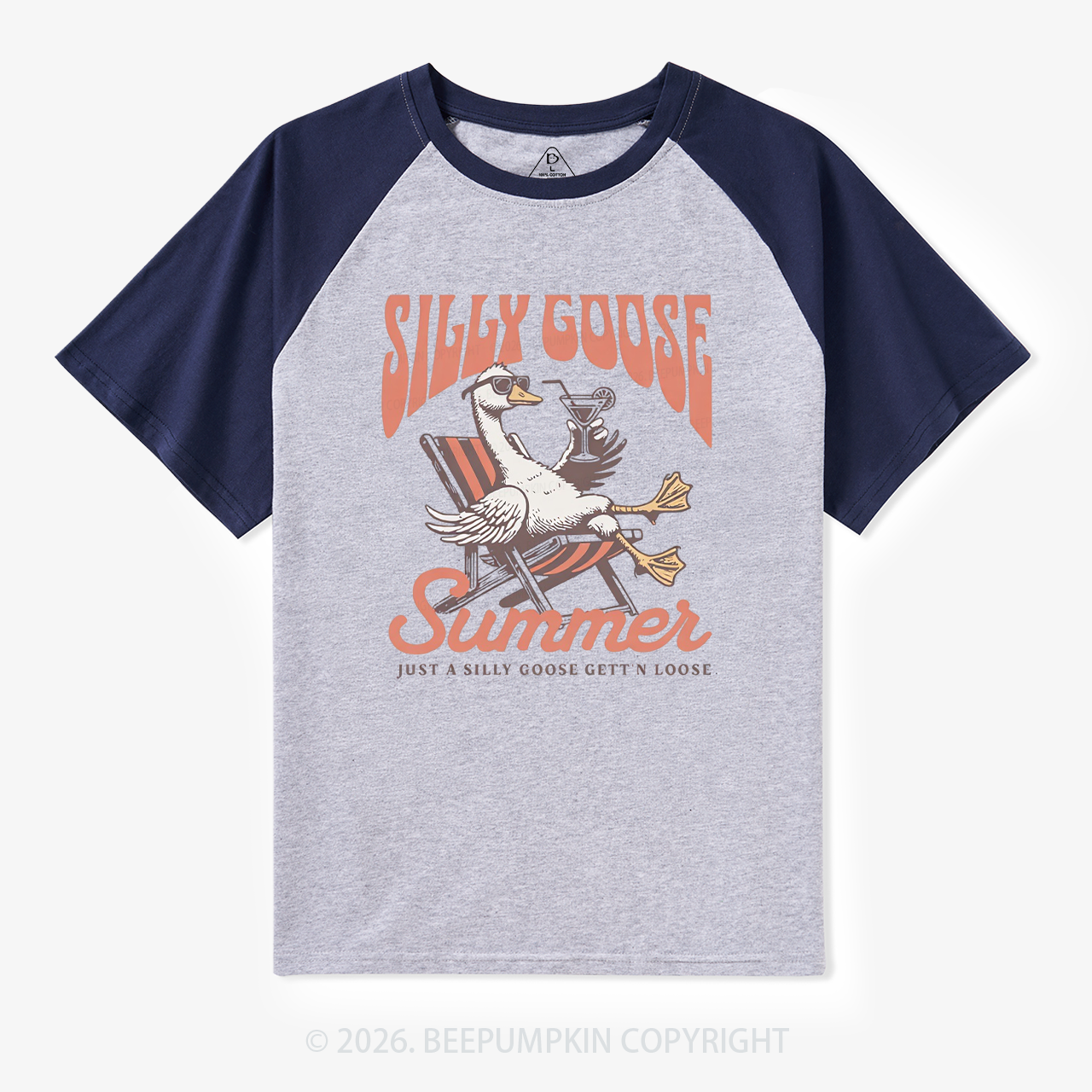 Retro Beachy Silly Goose Summer Raglan T-Shirt