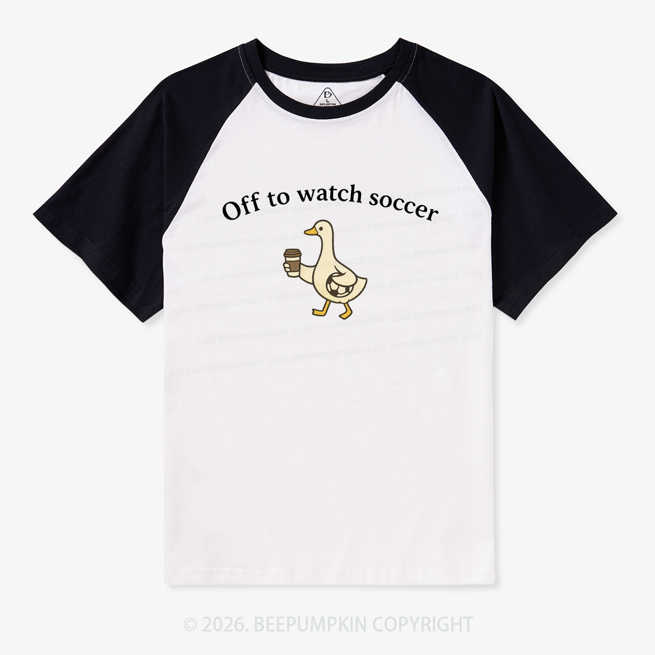 Off To Watch Soccer Mom Goose Raglan T-Shirt